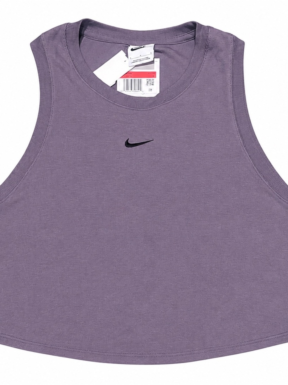 Nike Women’s NWT Lavender Cropped Tank with Black Swoosh